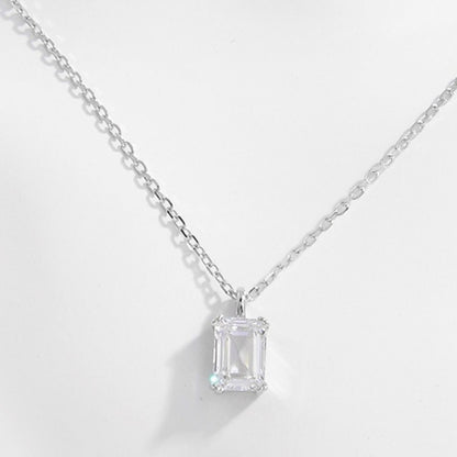 Sterling Silver Zircon Pendant Necklace