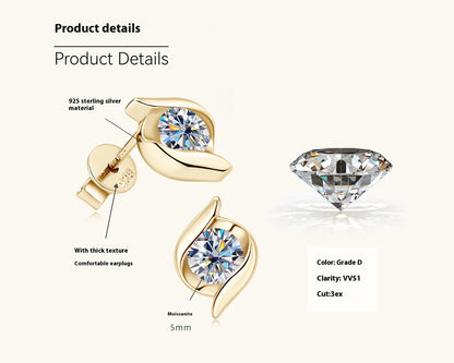 High-grade Moissanite Stud Earrings