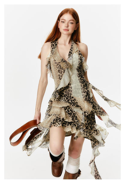 Casandra Clothing - Leopard Print Halter Dress