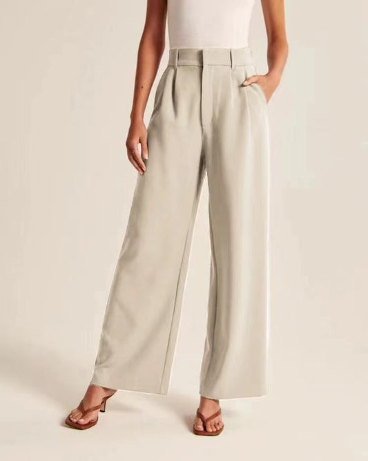 High Waist Wide Leg Pants With Belt Casual Suit