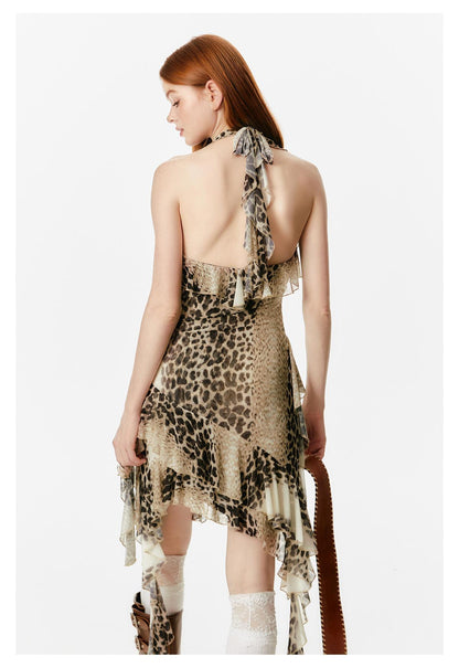 Casandra Clothing - Leopard Print Halter Dress