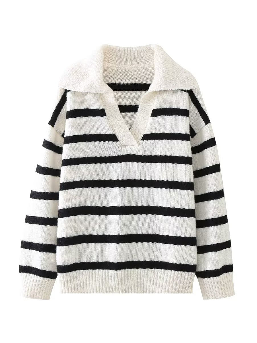 Loose Striped Knitted Sweater