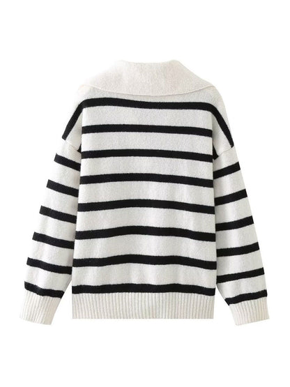 Loose Striped Knitted Sweater