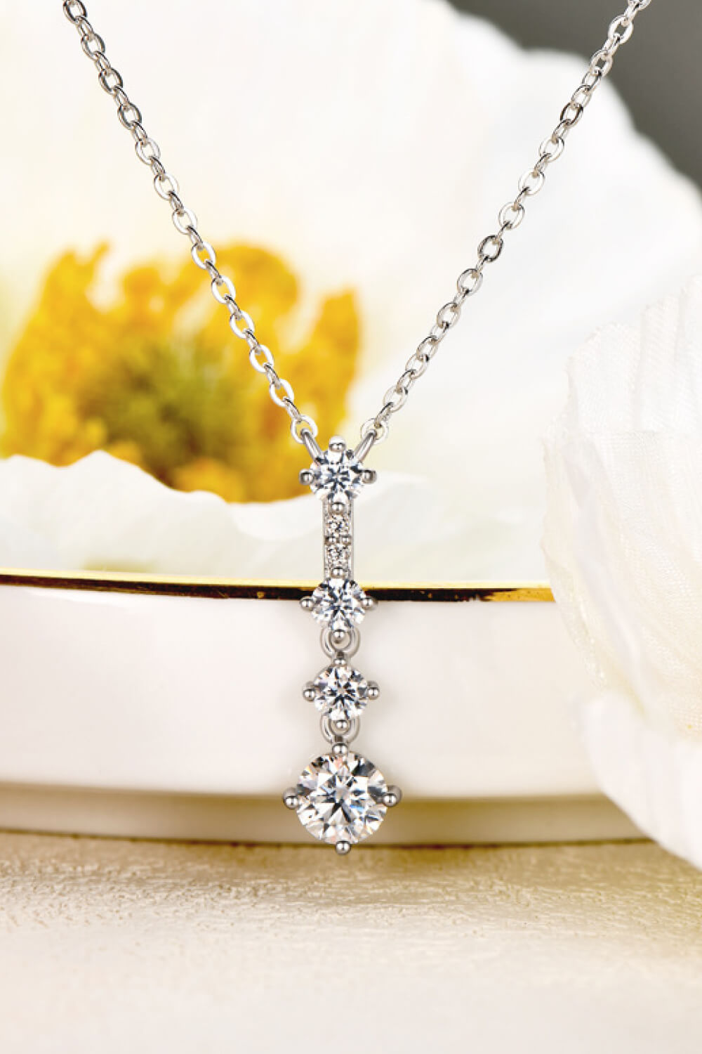 Multi-Moissanite Pendant Necklace