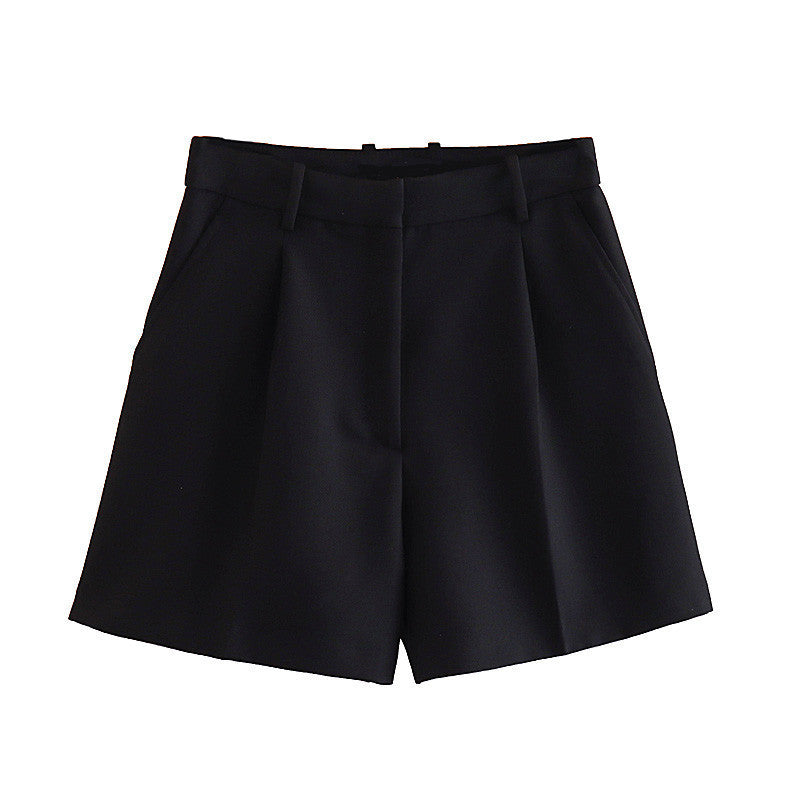 High Waist Casual Suit Shorts