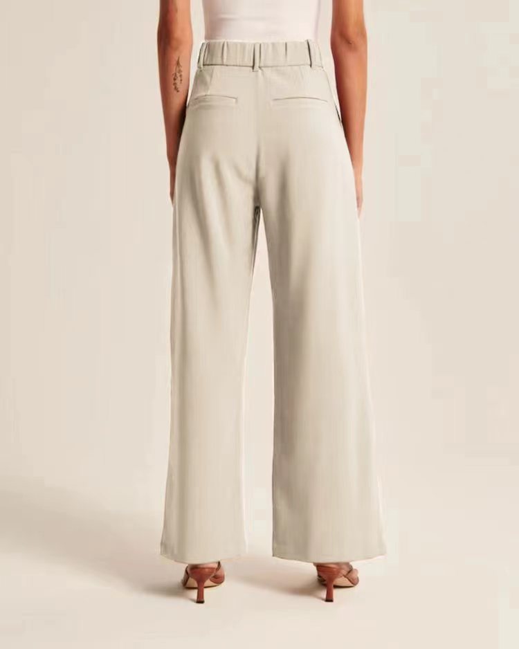 High Waist Wide Leg Pants With Belt Casual Suit