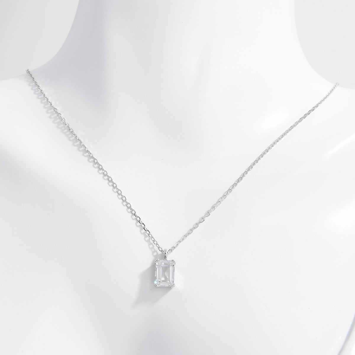 Sterling Silver Zircon Pendant Necklace