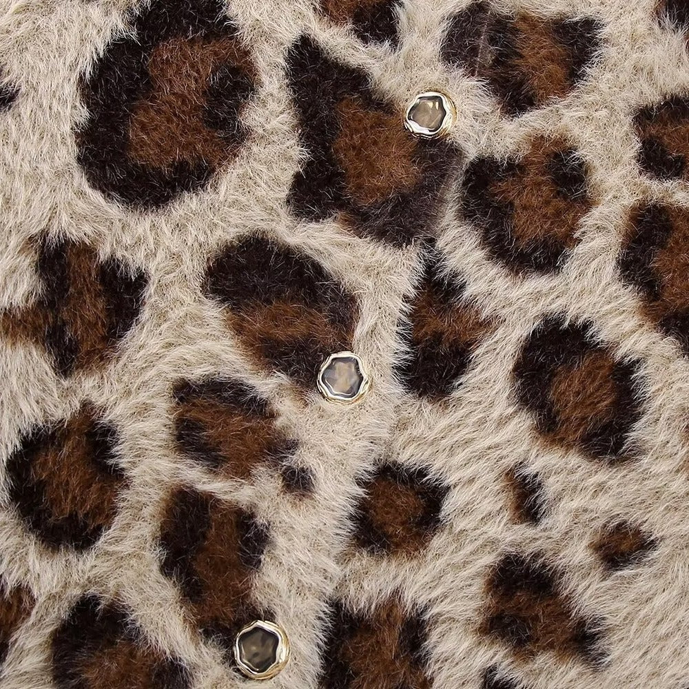 Vintage Leopard Print Sweater Coat