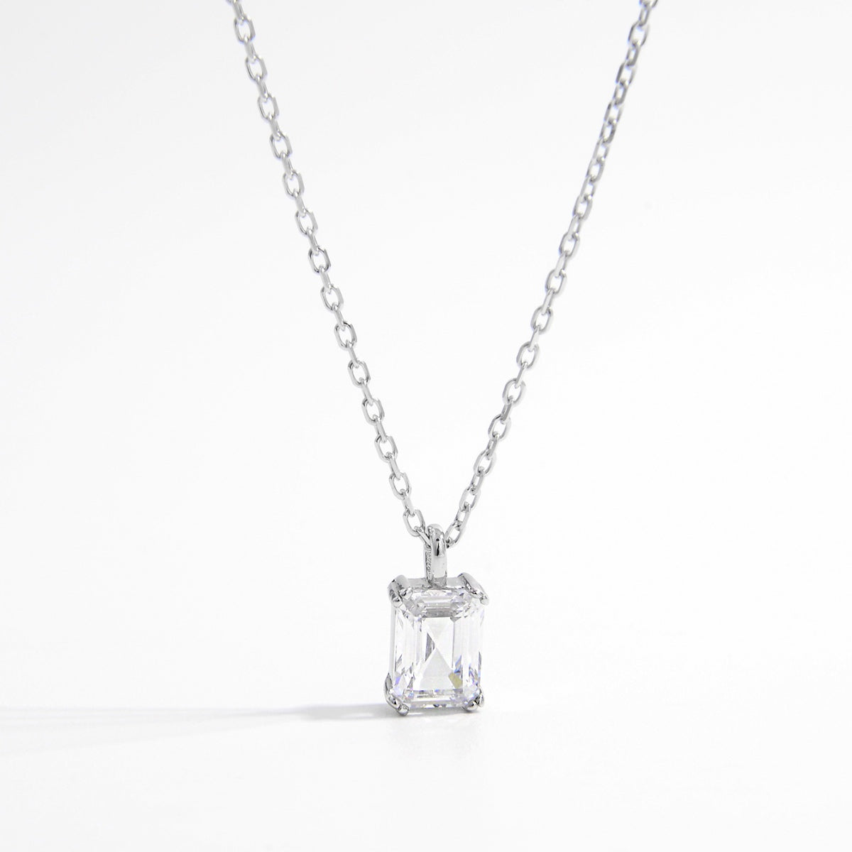 Sterling Silver Zircon Pendant Necklace