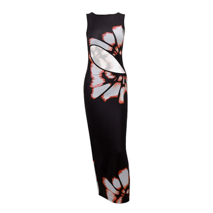 Casandra Clothing- Printed Sleeveless Maxi Dress