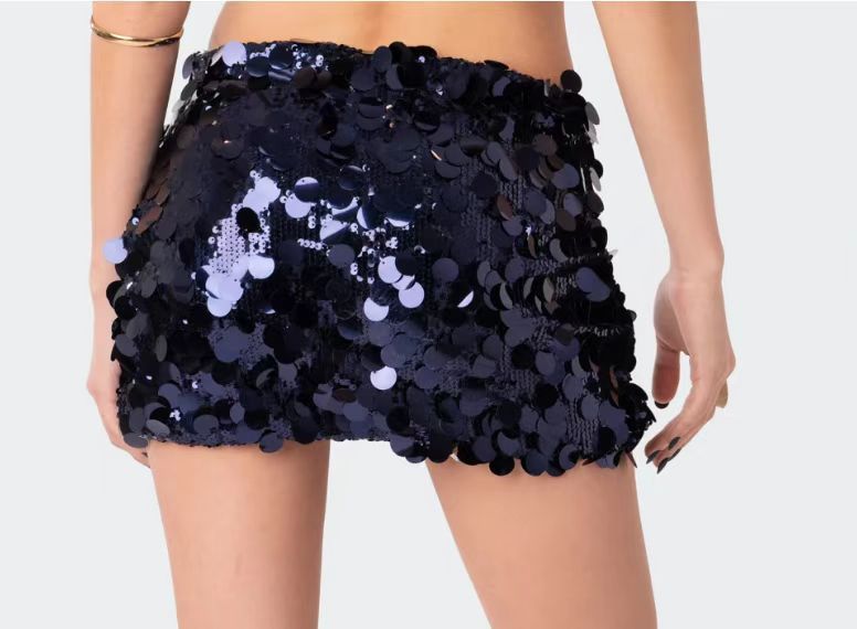 Irregular Sequin Fashion Short Skirt