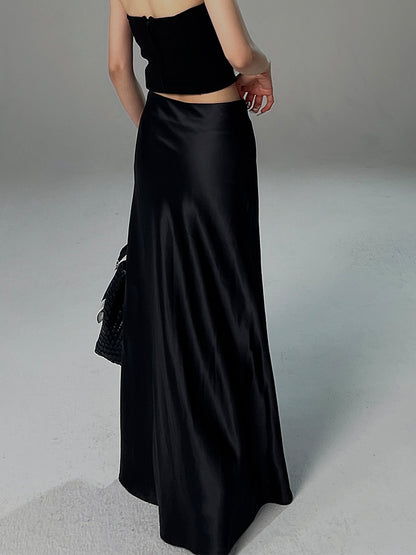 High Waist Slimming Elegant Long Skirt