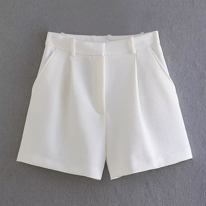 High Waist Casual Suit Shorts