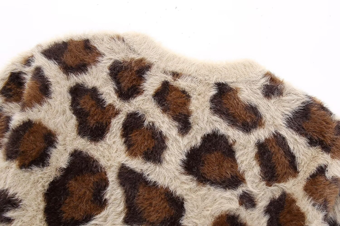 Vintage Leopard Print Sweater Coat