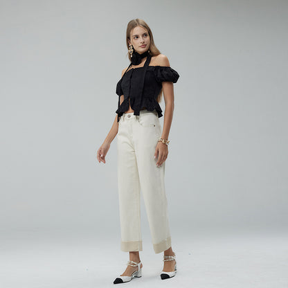 Cropped Wide-leg Pants