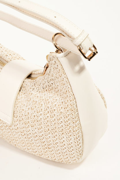 Fame Straw Braid Hobo Bag