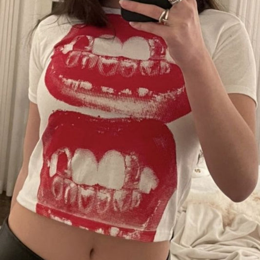 Lips Printings Short Top