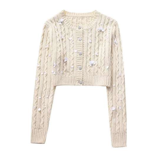 Slim-fit Sequined Sweater