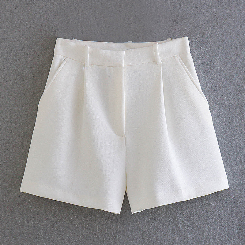 High Waist Casual Suit Shorts