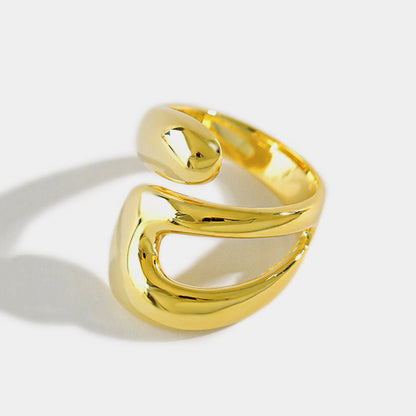 Irregular Drop-shaped Geometric Hollow Ring