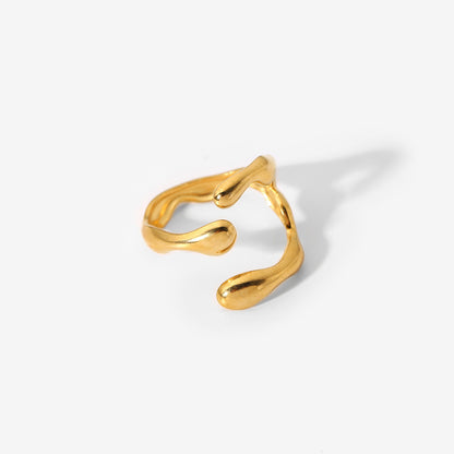 18K Geometric Wrong Edge Cross Open Ring