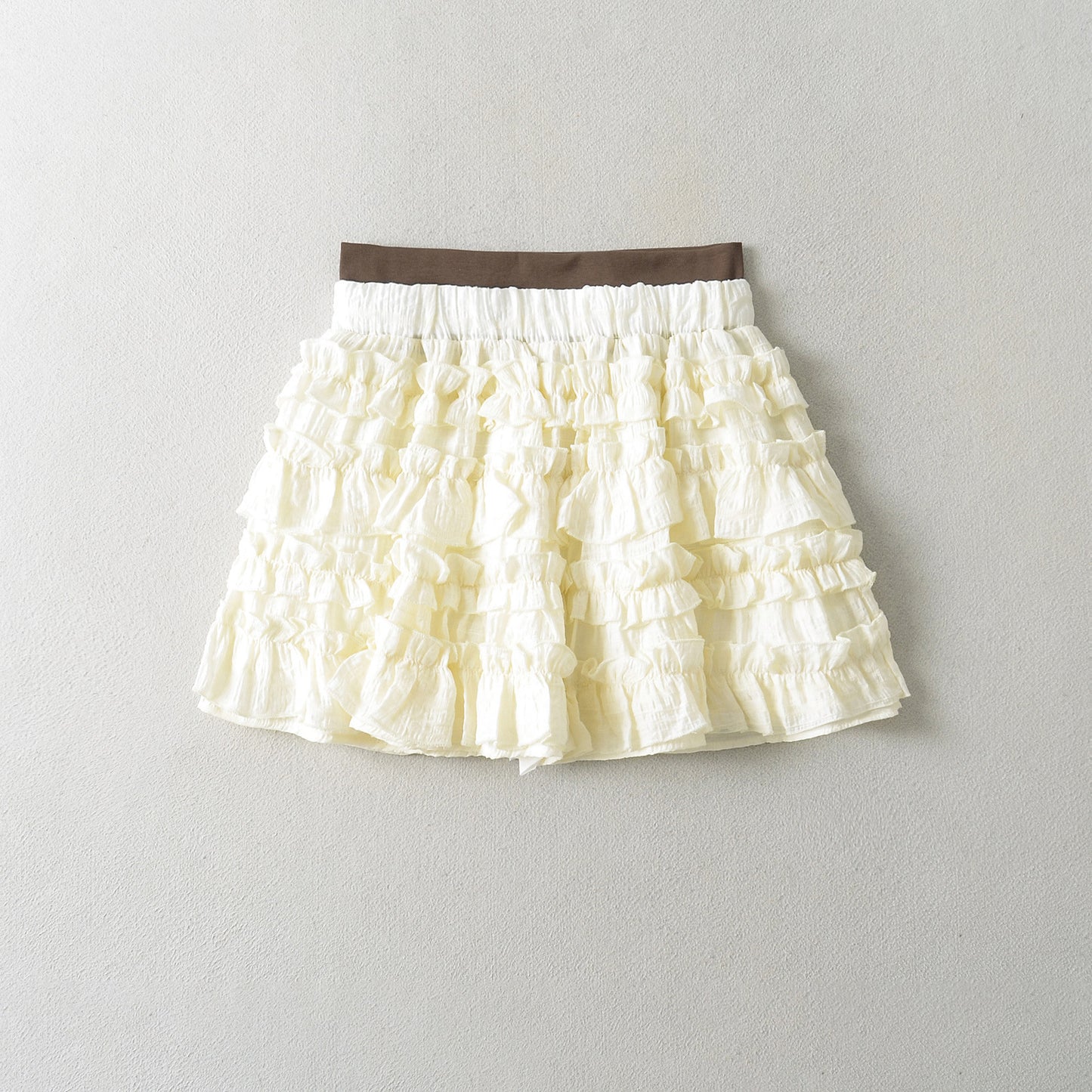 Cream Stitching Secret Exam Skirt