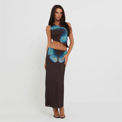 Shoulder Sleeveless Midriff-baring Slim Hip Dress