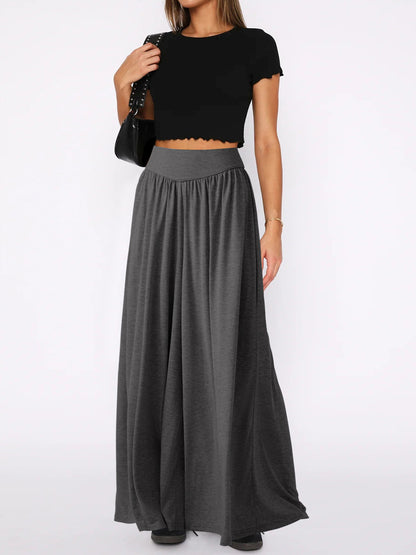 Loose-fitting Dance Draping Effect Pants High Waist Wide Leg