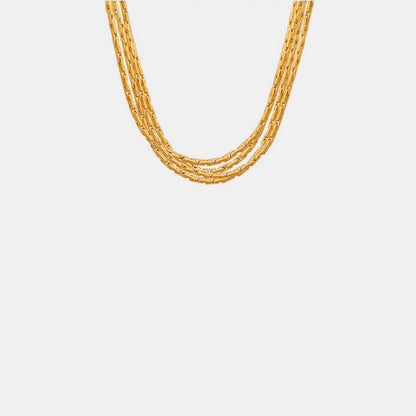 18K Gold-Plated Multi-Layer Clavicle Chain Necklace