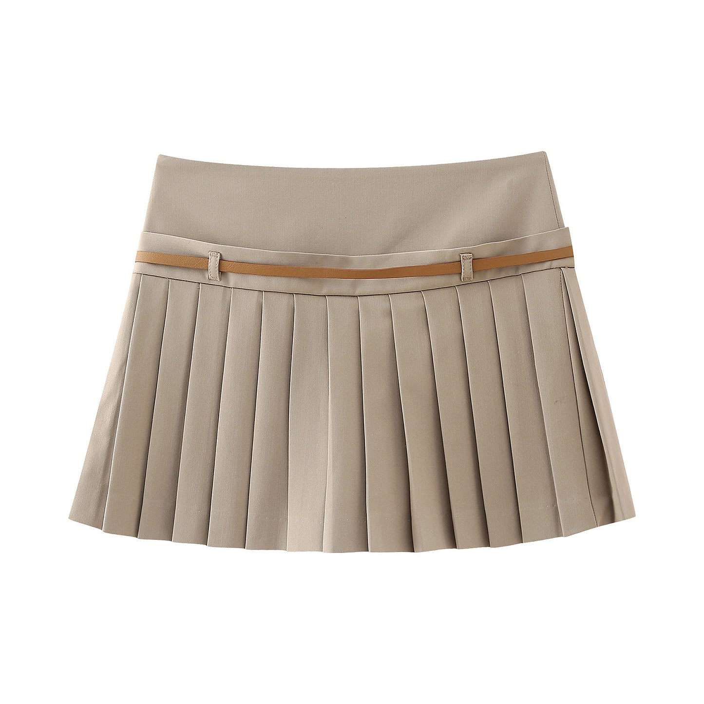 Wide Pleated Thin Belt Decorative Pantskirt