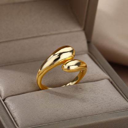 Golden Irregular Geometric Ring