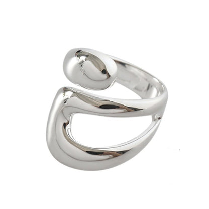 Irregular Drop-shaped Geometric Hollow Ring