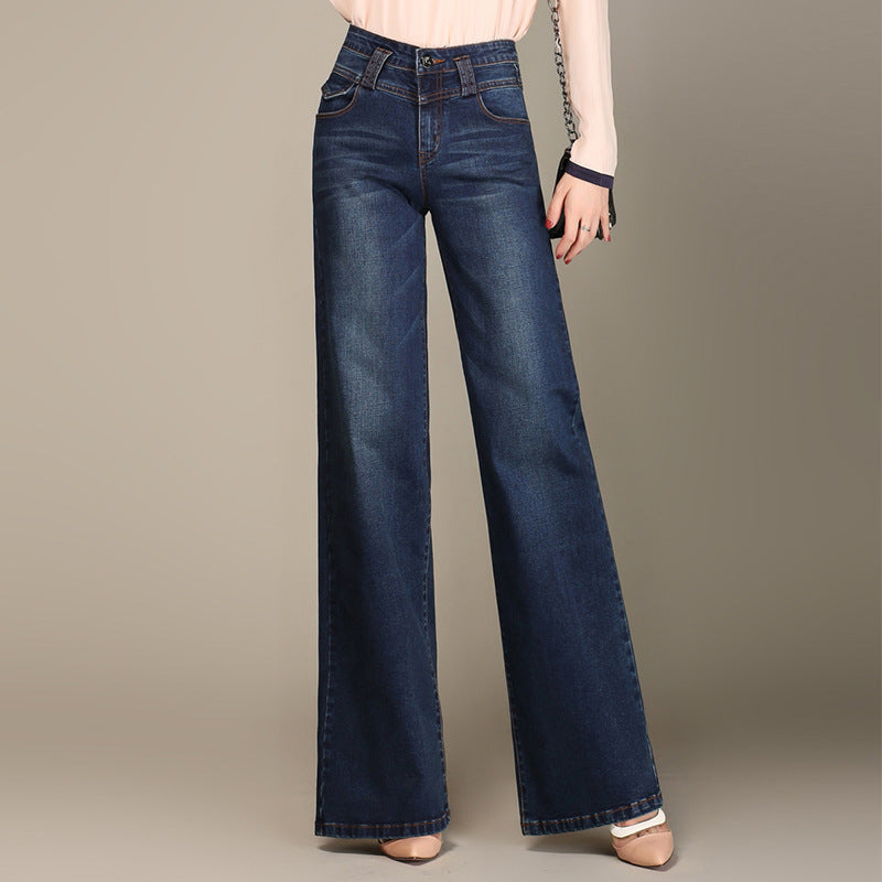 Denim Straight Wide-leg Casual Pants