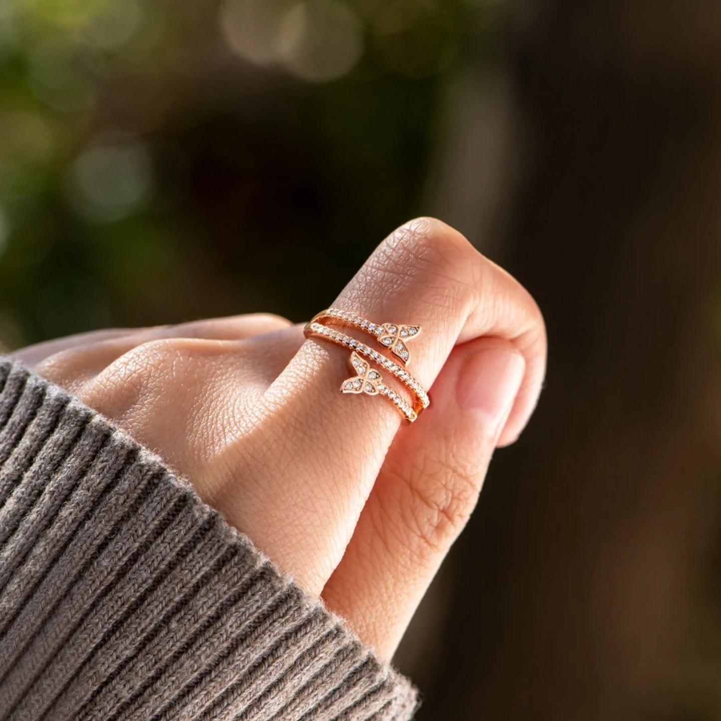 Zircon Butterfly Ring