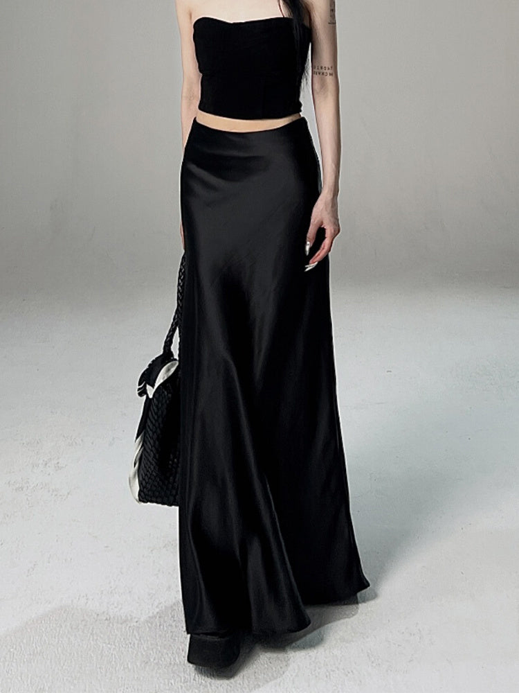 High Waist Slimming Elegant Long Skirt