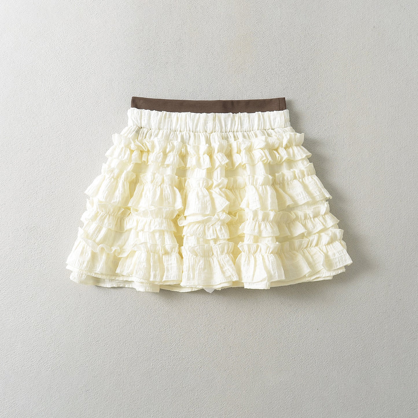 Cream Stitching Secret Exam Skirt