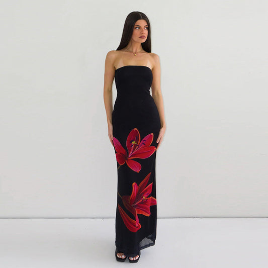 Tube Top Backless Maxi Dress