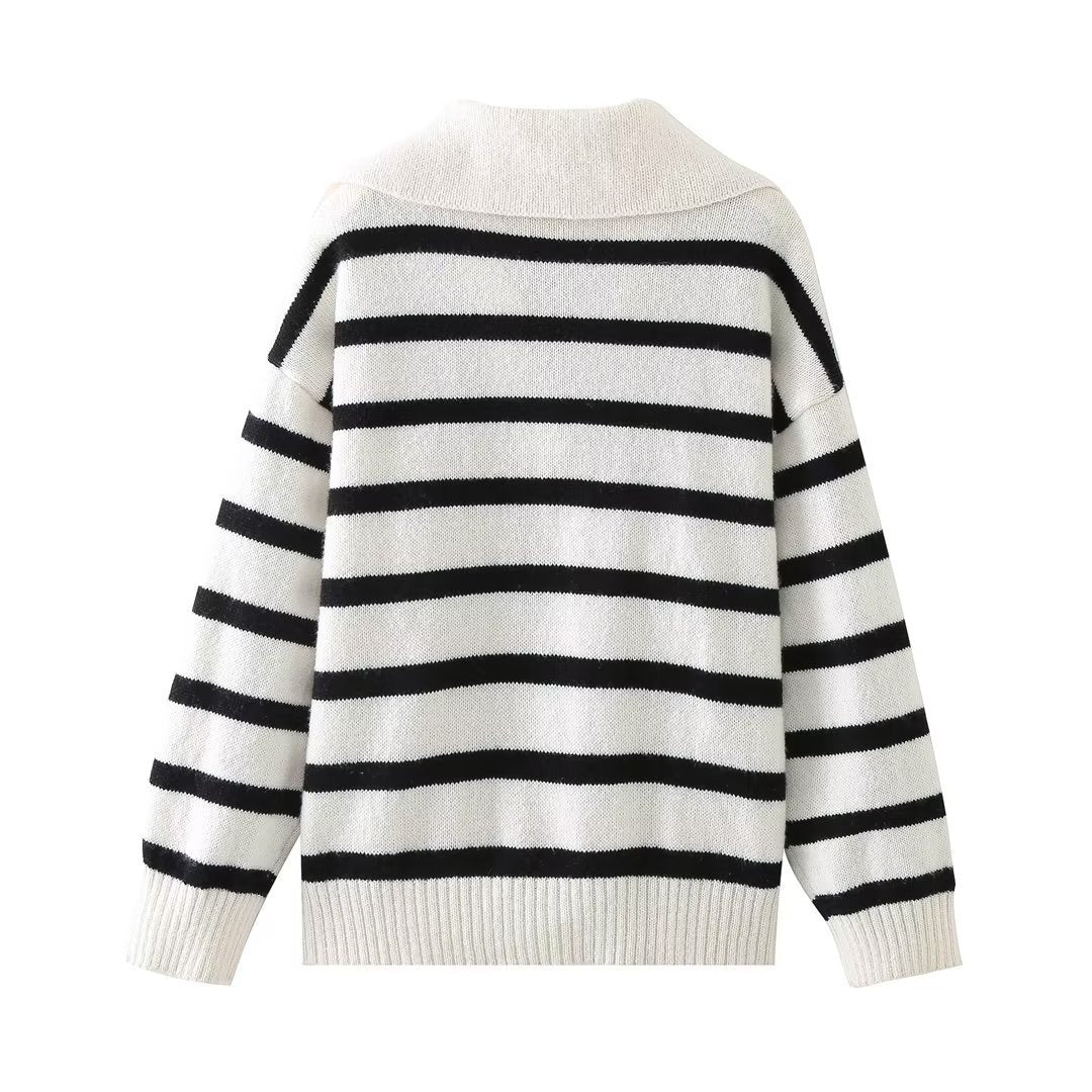 Loose Striped Knitted Sweater