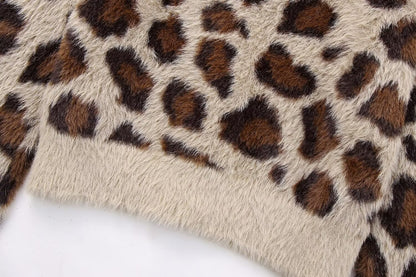 Vintage Leopard Print Sweater Coat